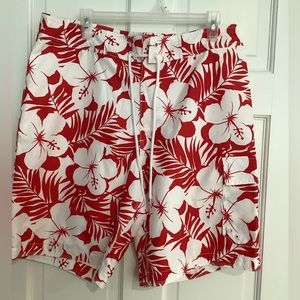 Men’s Gap Bathing Suit - Large - red & white floral - new with tags